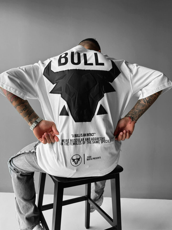 T-shirt Oversize Bull - Biały i Czarny