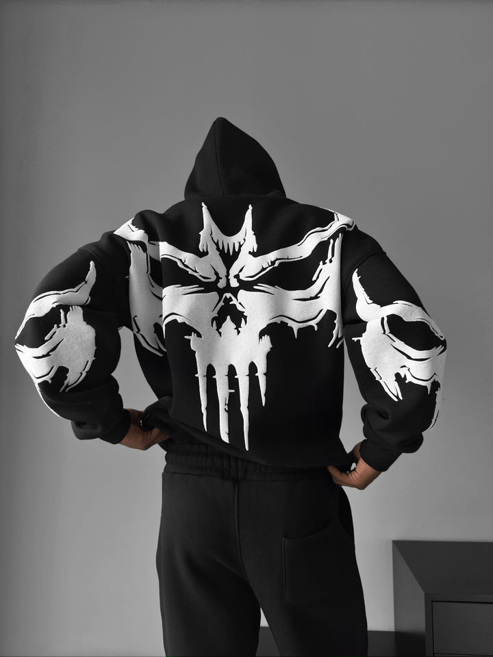 Oversize Ghost Hoodie - Czarny