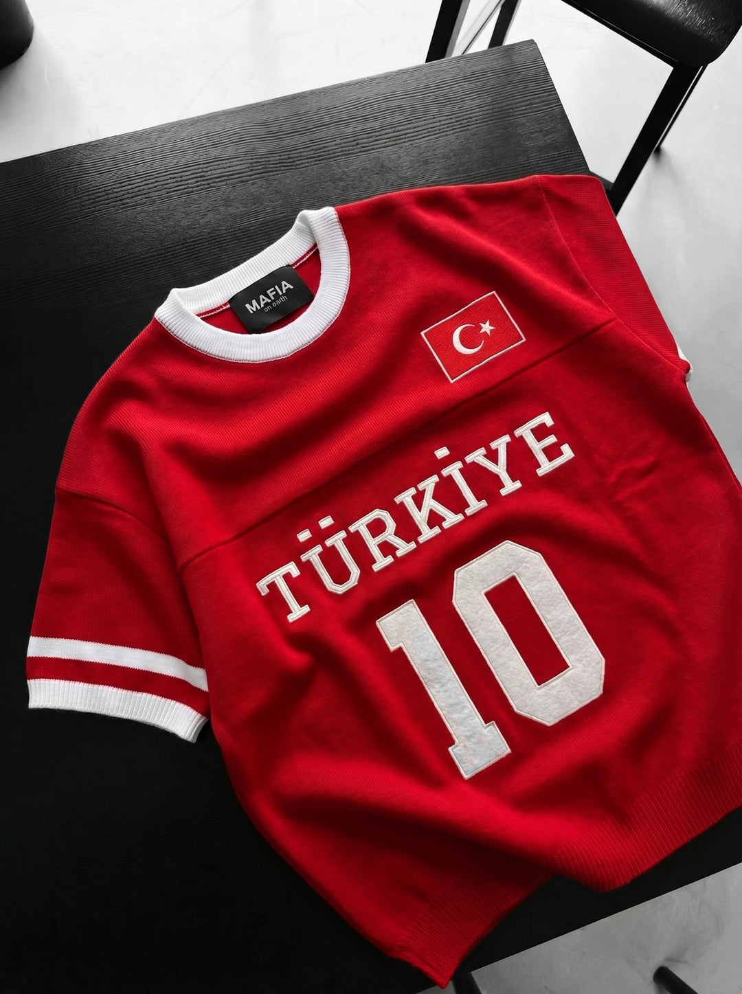Oversize Türkiye T-shirt - Czerwony