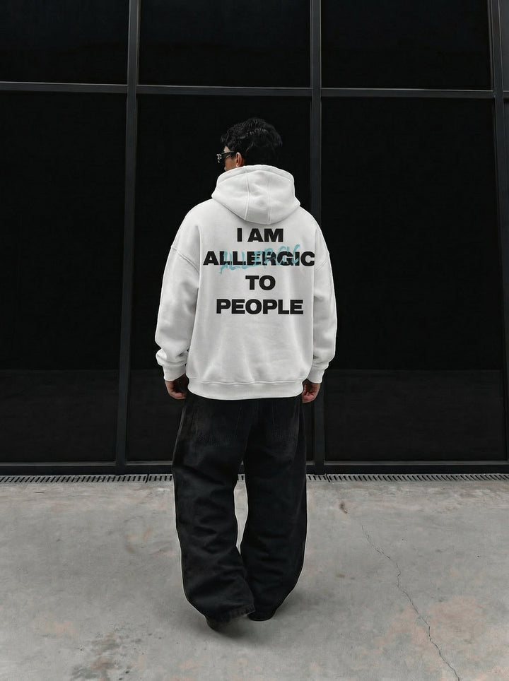 Oversize Hoodie Alergiczny - Biały