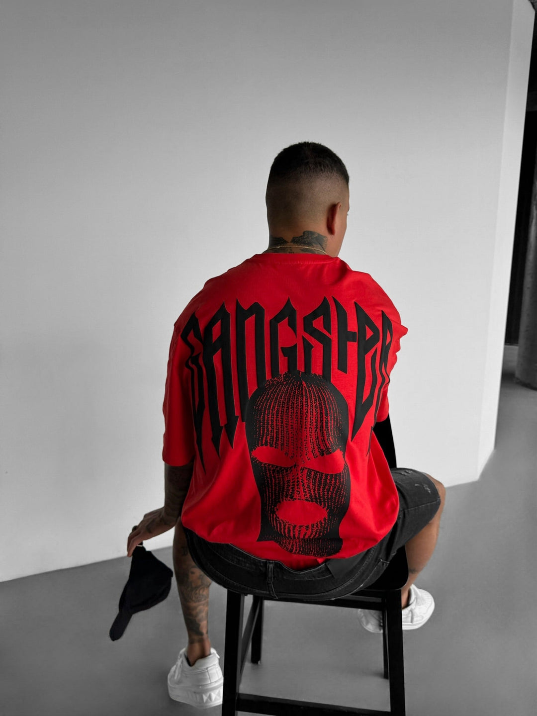Koszulka Oversize Gangster - Czerwona
