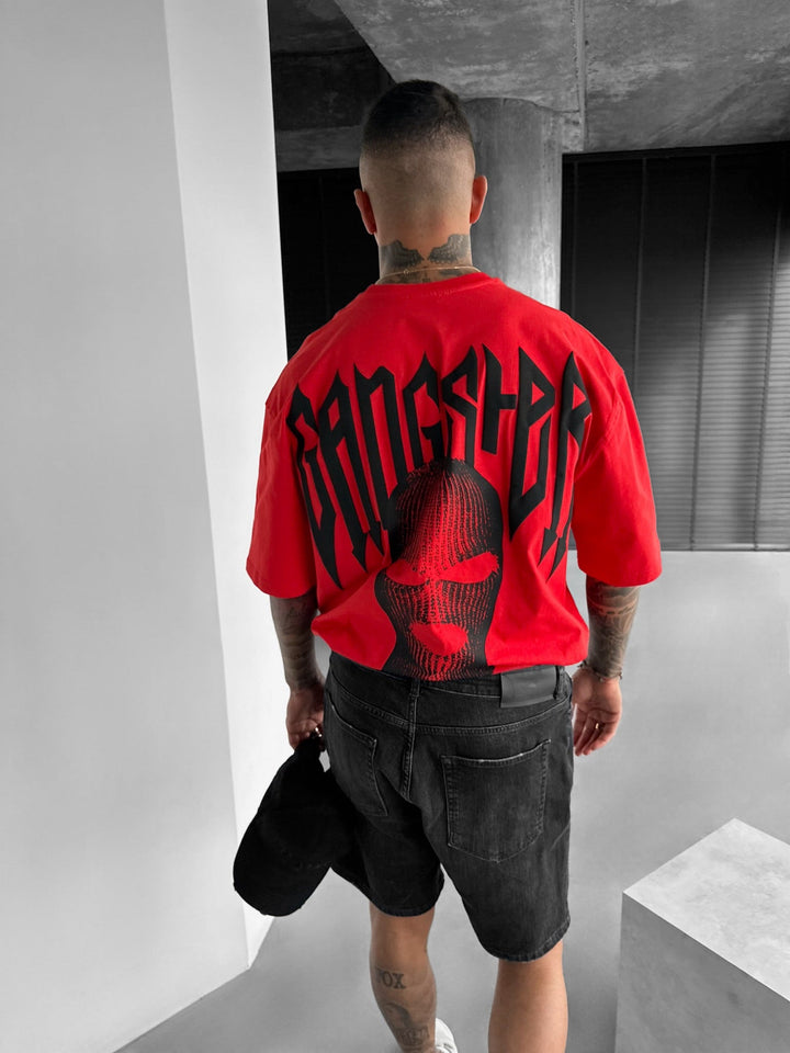 Koszulka Oversize Gangster - Czerwona