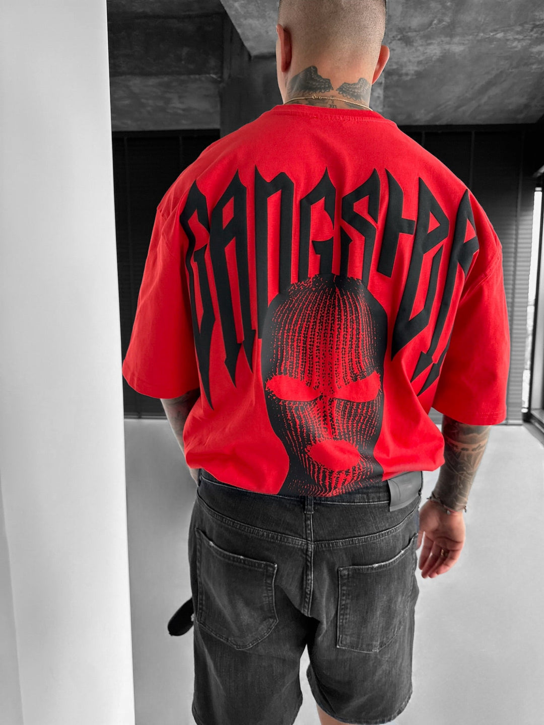 Koszulka Oversize Gangster - Czerwona