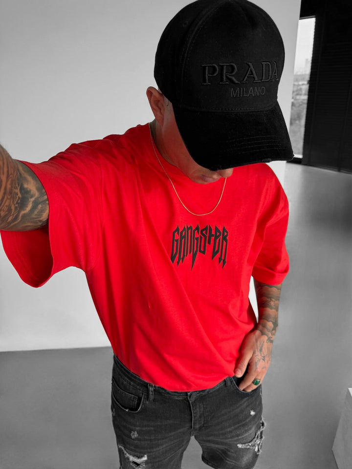 Koszulka Oversize Gangster - Czerwona