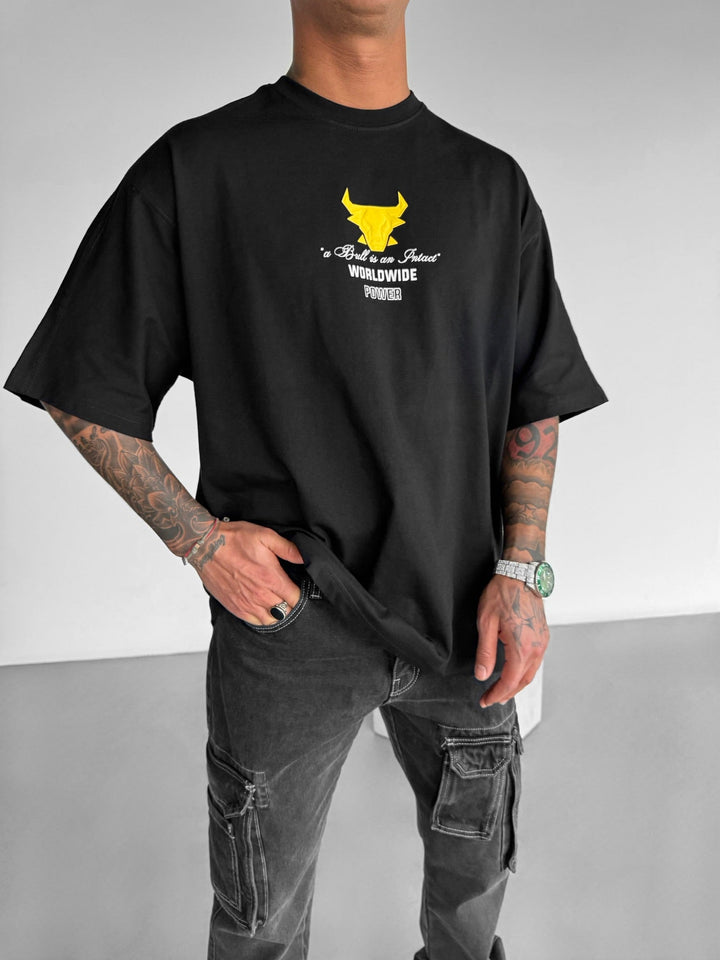 Koszulka Oversize Bull Worldwide - Czarna i Żółta