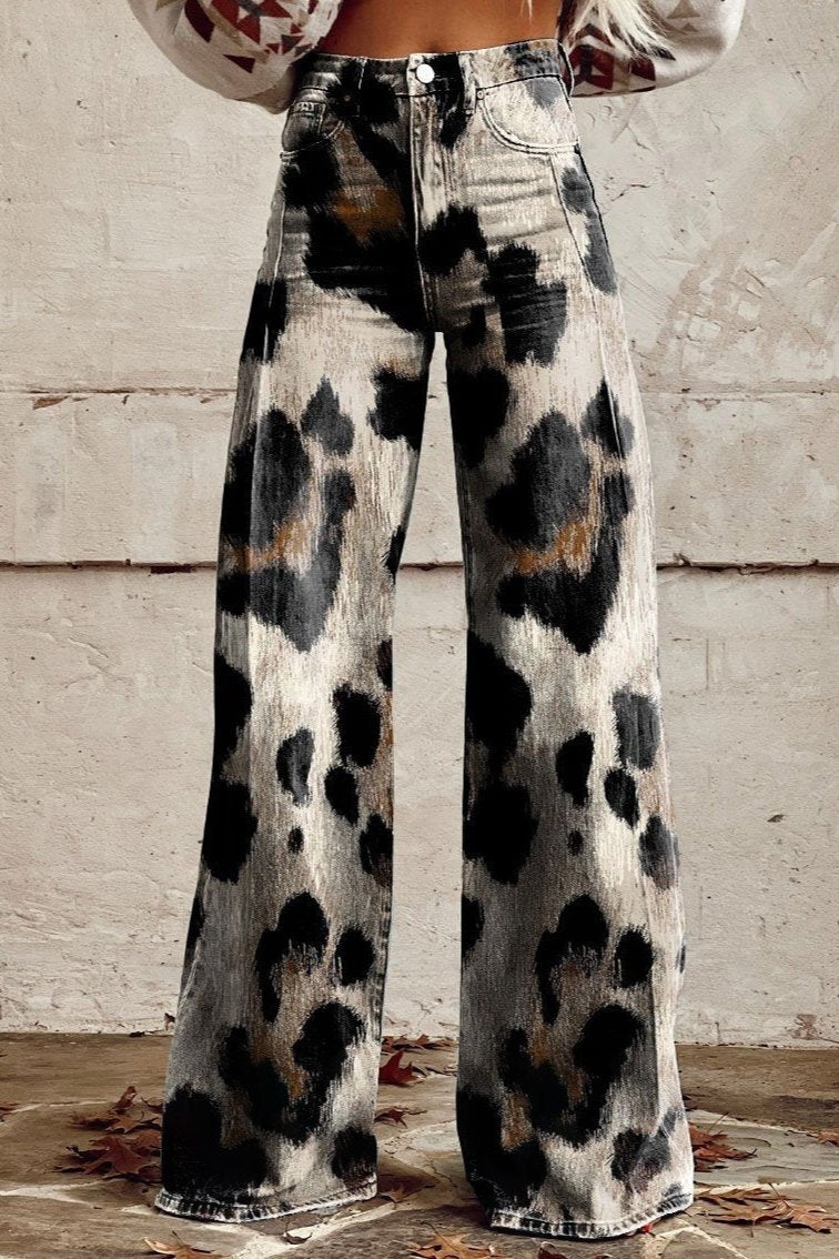 Klasyczny Multicolor boho elegancki spodnie