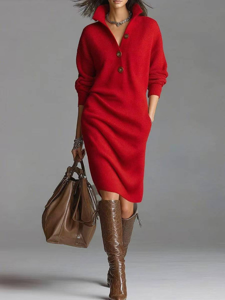Swobodny Button-Up Jumper sukienka