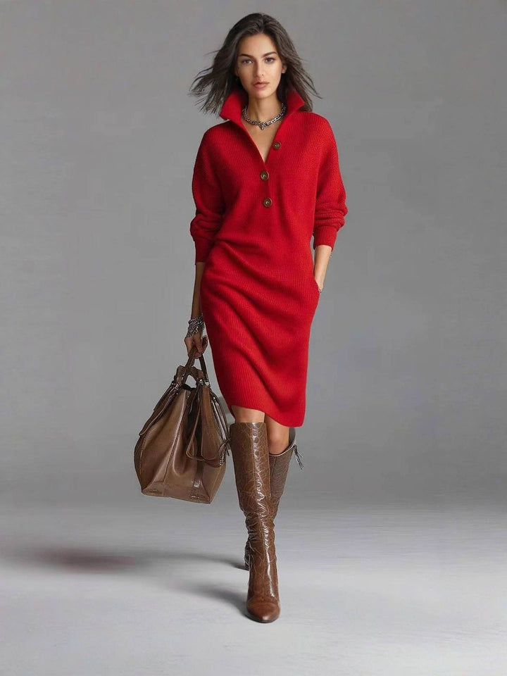 Swobodny Button-Up Jumper sukienka