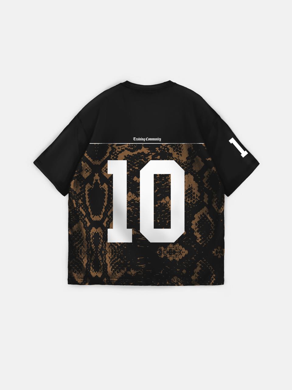 Oversize T-shirt Brooklyn - Czarny i Brązowy