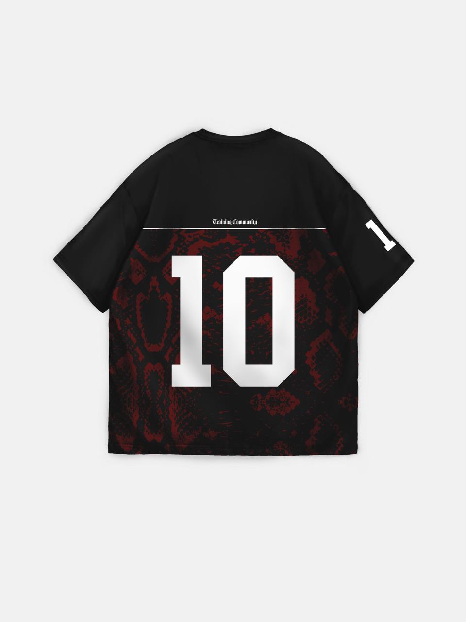 Oversize T-shirt Brooklyn - Czarny i Bordeaux