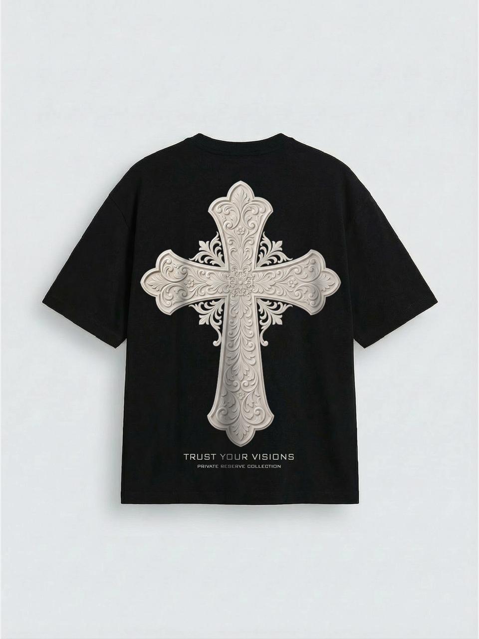 T-shirt Oversize Cross - Czarny