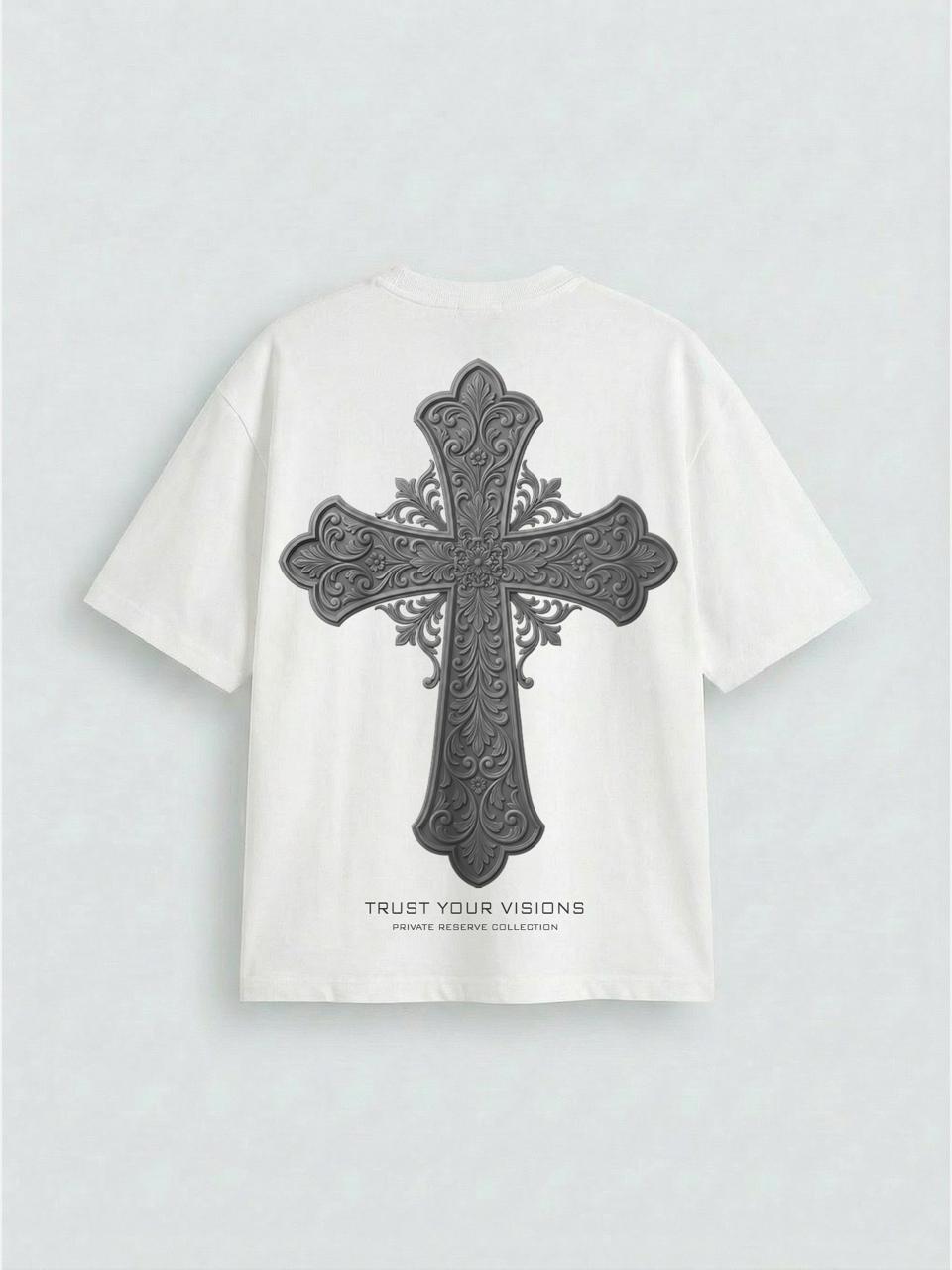 T-shirt Oversize Cross - Ecru