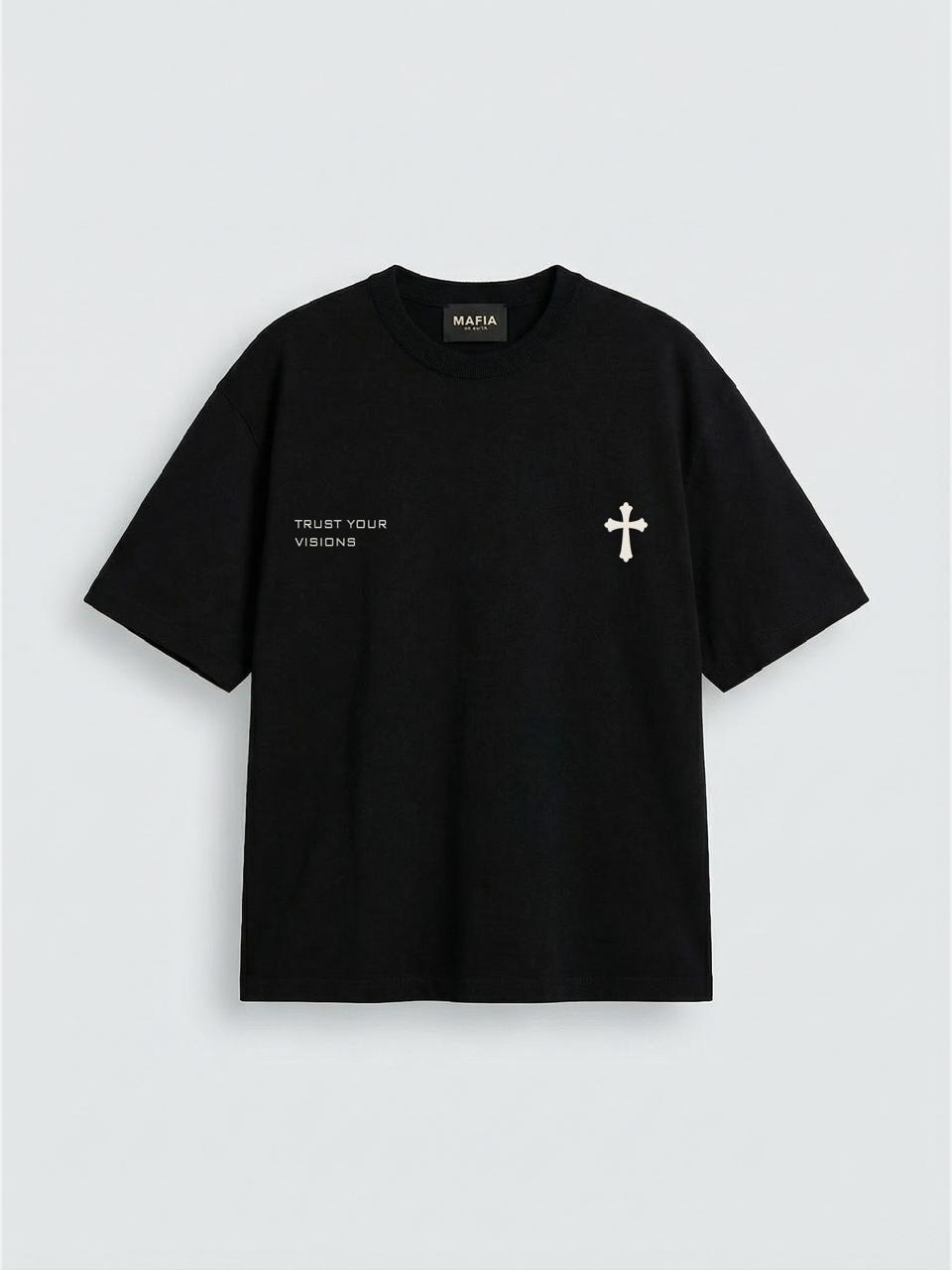 T-shirt Oversize Cross - Czarny