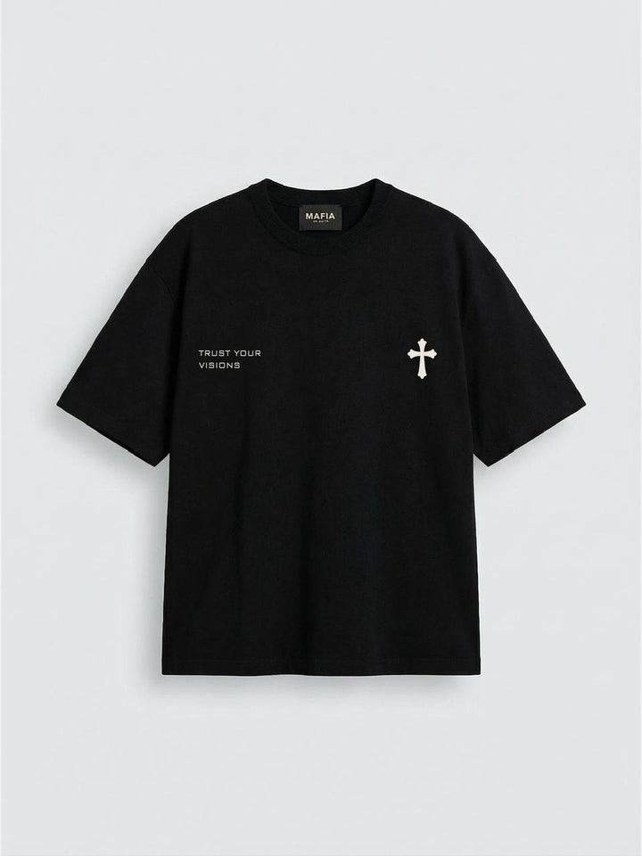 T-shirt Oversize Cross - Czarny