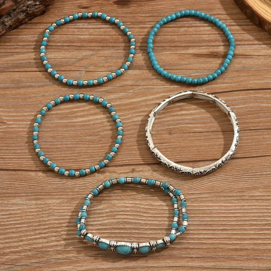 Stylowy boho Turquoise Beads Bracelets