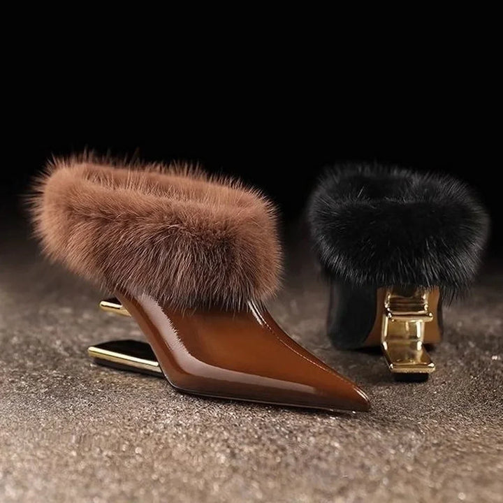 Elegancki Furry szpilki ze szpiczastym noskiem