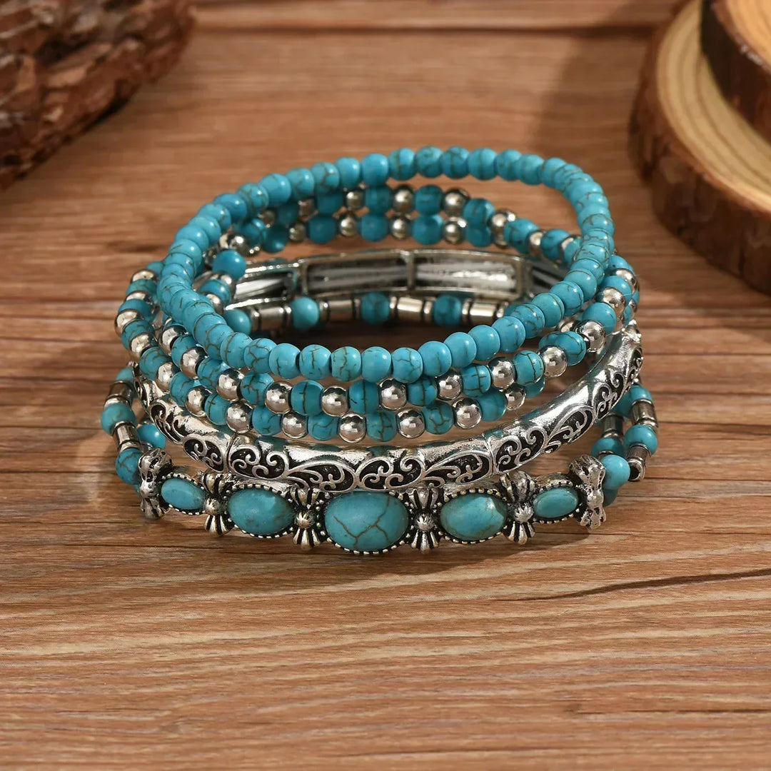 Stylowy boho Turquoise Beads Bracelets