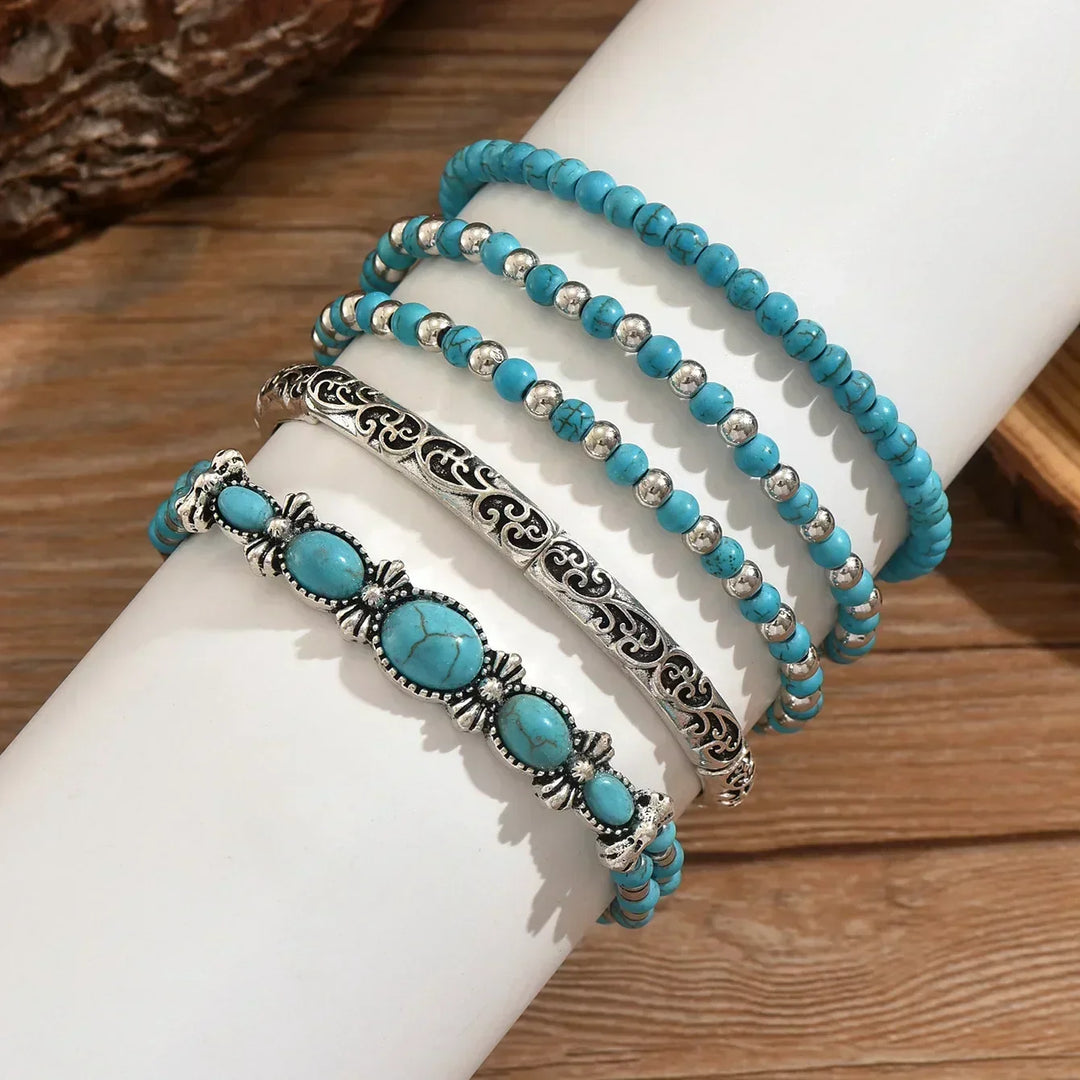 Stylowy boho Turquoise Beads Bracelets