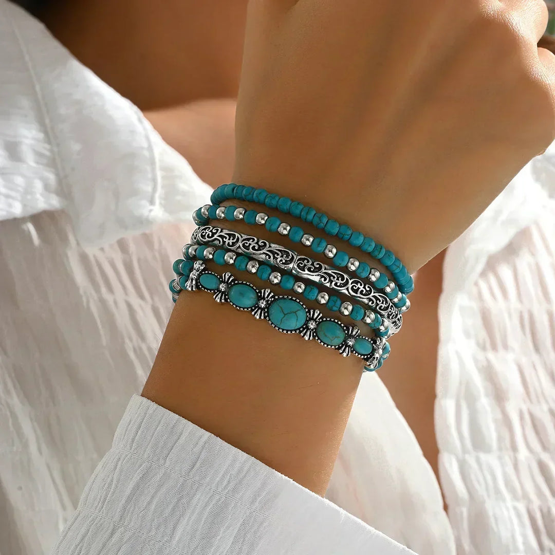 Stylowy boho Turquoise Beads Bracelets