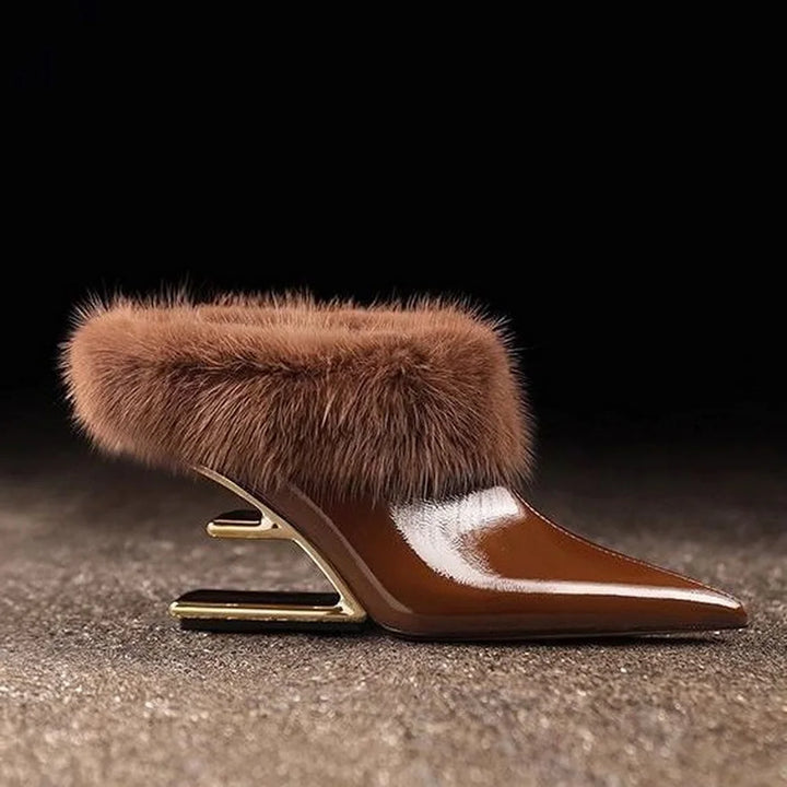Elegancki Furry szpilki ze szpiczastym noskiem