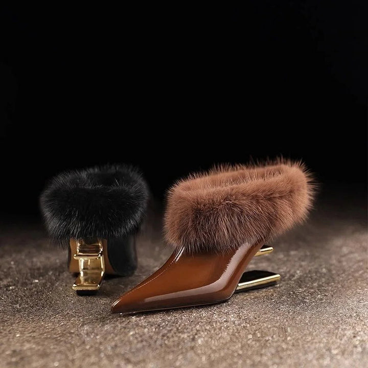 Elegancki Furry szpilki ze szpiczastym noskiem