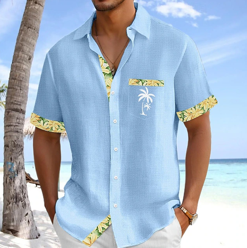 Tropical swobodny guzik koszula