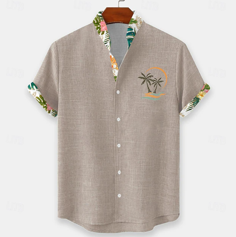 Palm Embroidery koszula z krótkim rękawem
