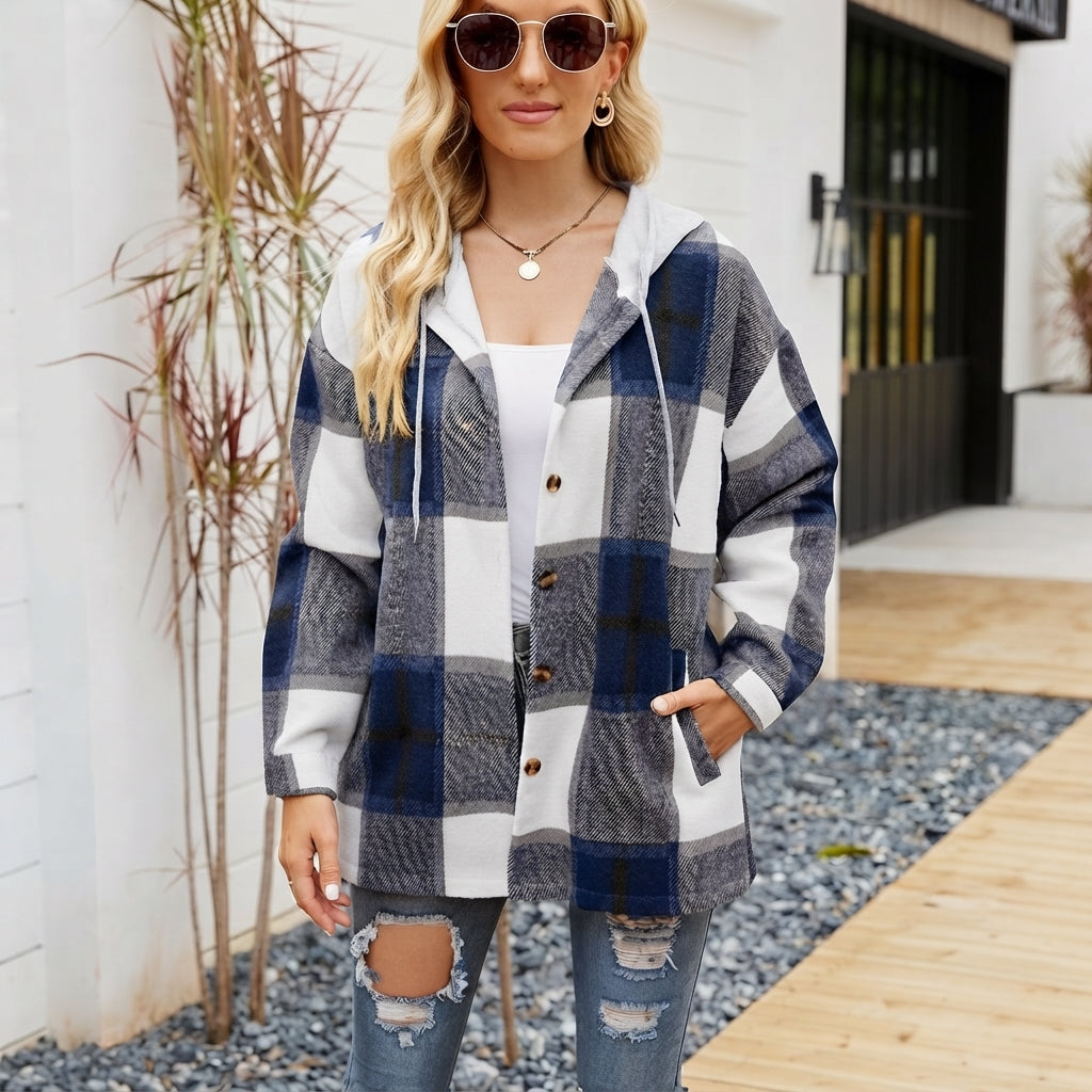 W kratę z kapturem Overshirt kurtka