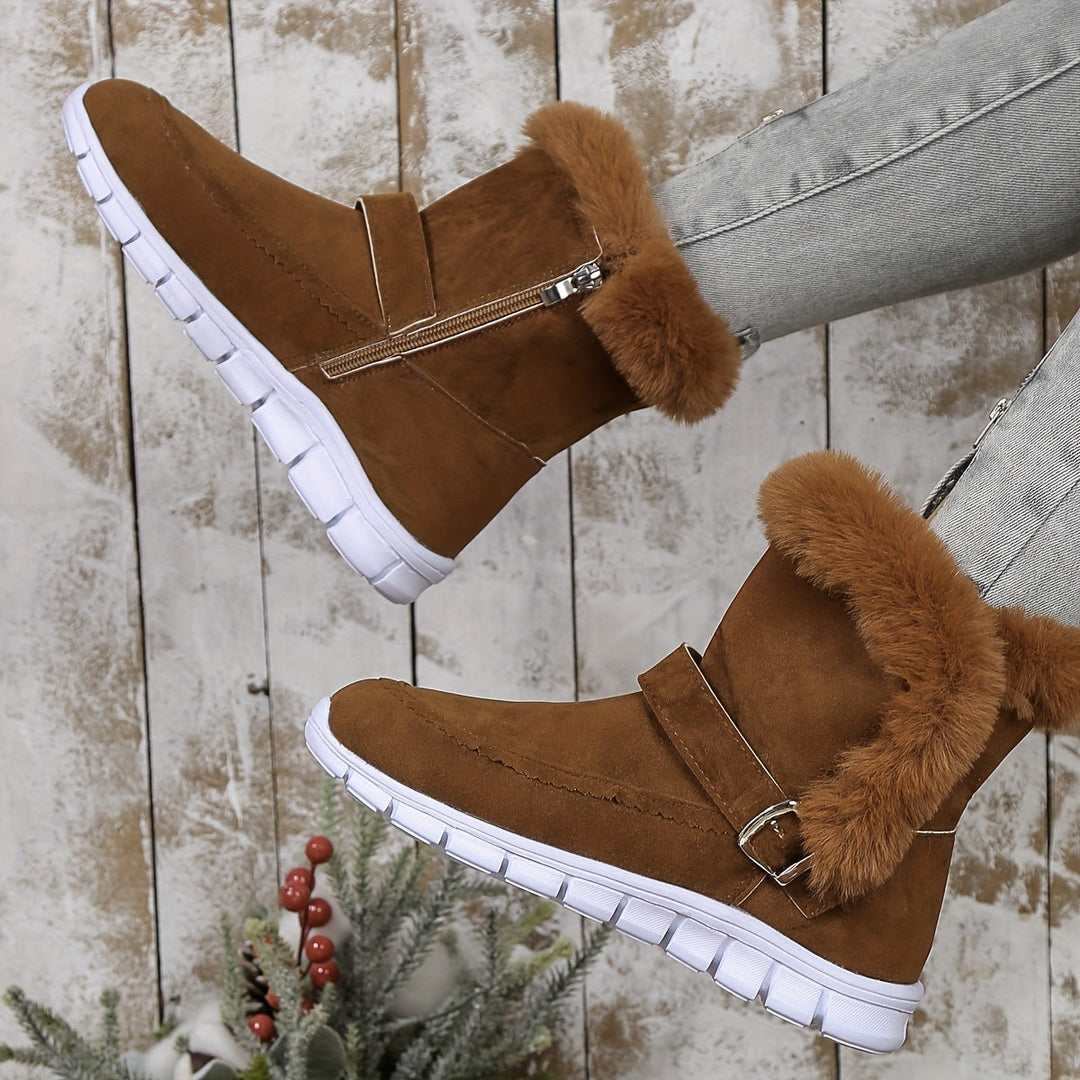 Przytulny pluszowy-obszyty buty zimowe