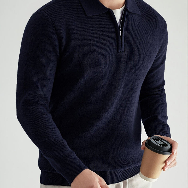 Elegancki zamek 1/4 polo sweter