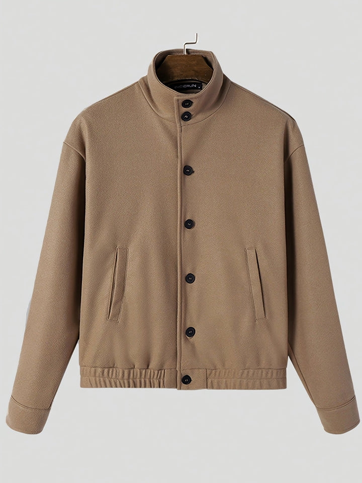 Elegancki zapięcie na guziki z przodu Bomber kurtka