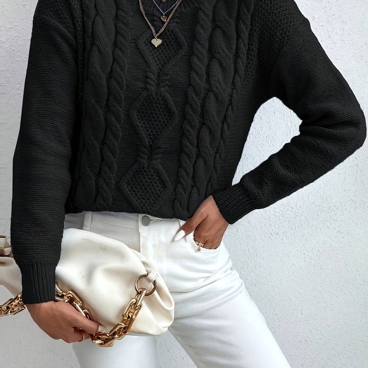 Chunky warkoczowy splot sweter