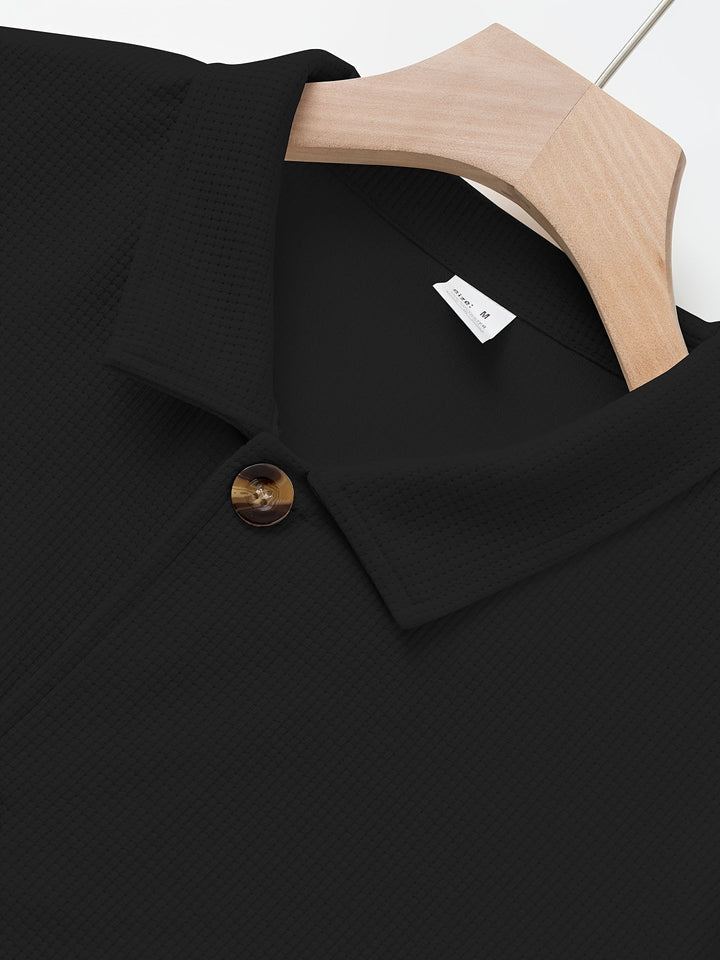 Fakturowany Button-Up kurtka