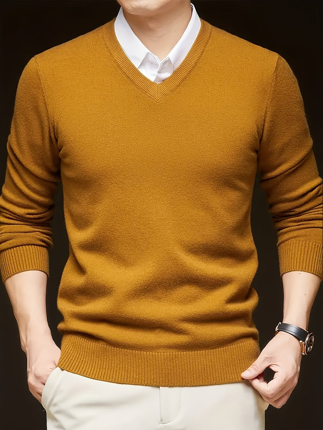 Elegancki sweter z dekoltem V