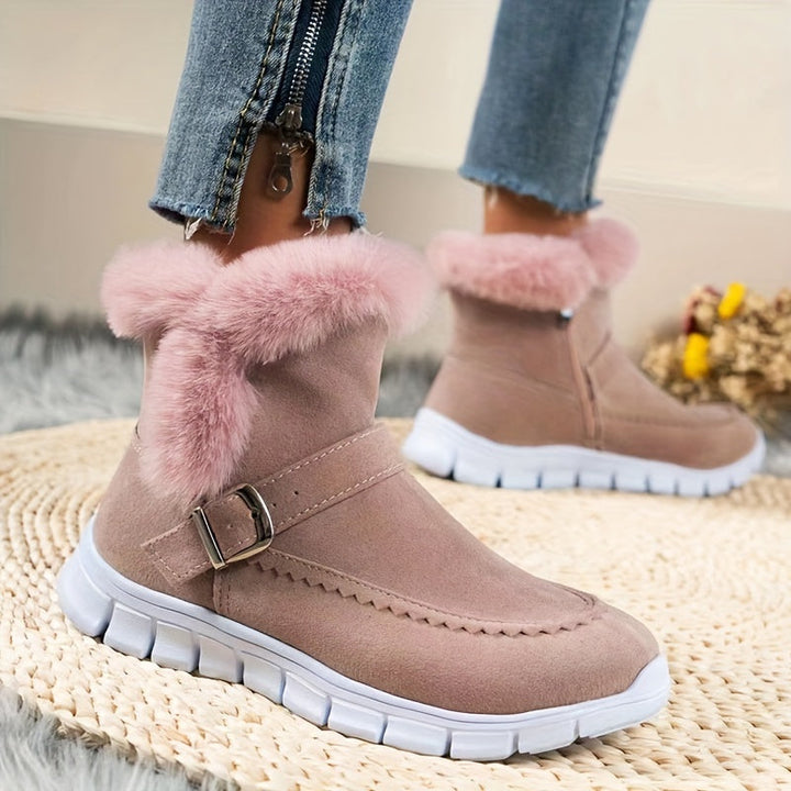 Przytulny pluszowy-obszyty buty zimowe