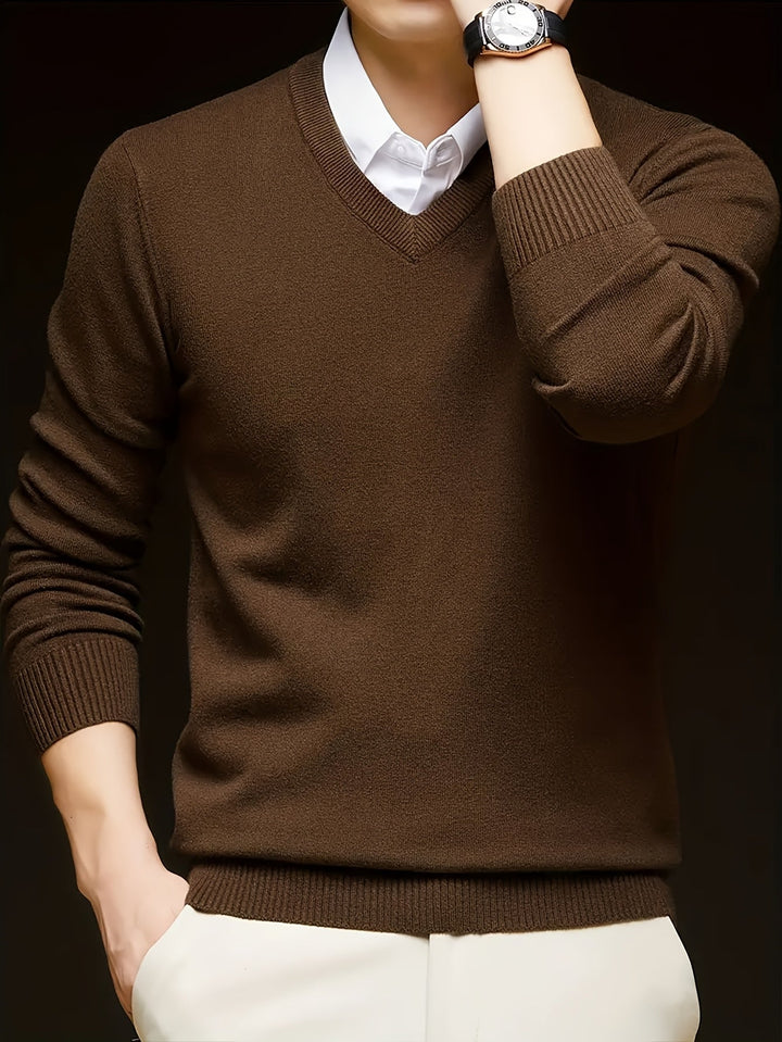 Elegancki sweter z dekoltem V