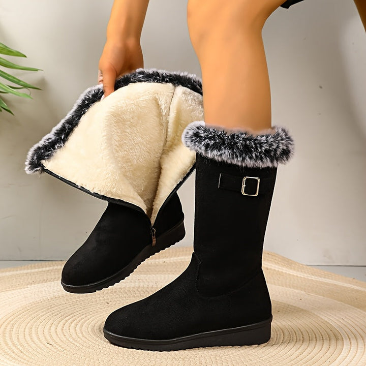 Przytulny obszyty futerkiem buty zimowe