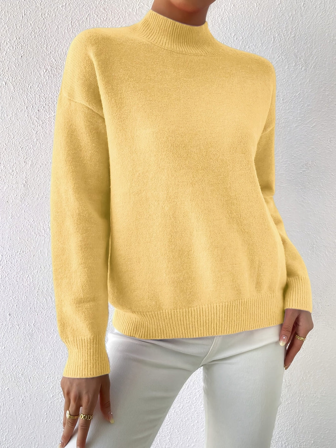 Elegancki imitacja szyja sweter