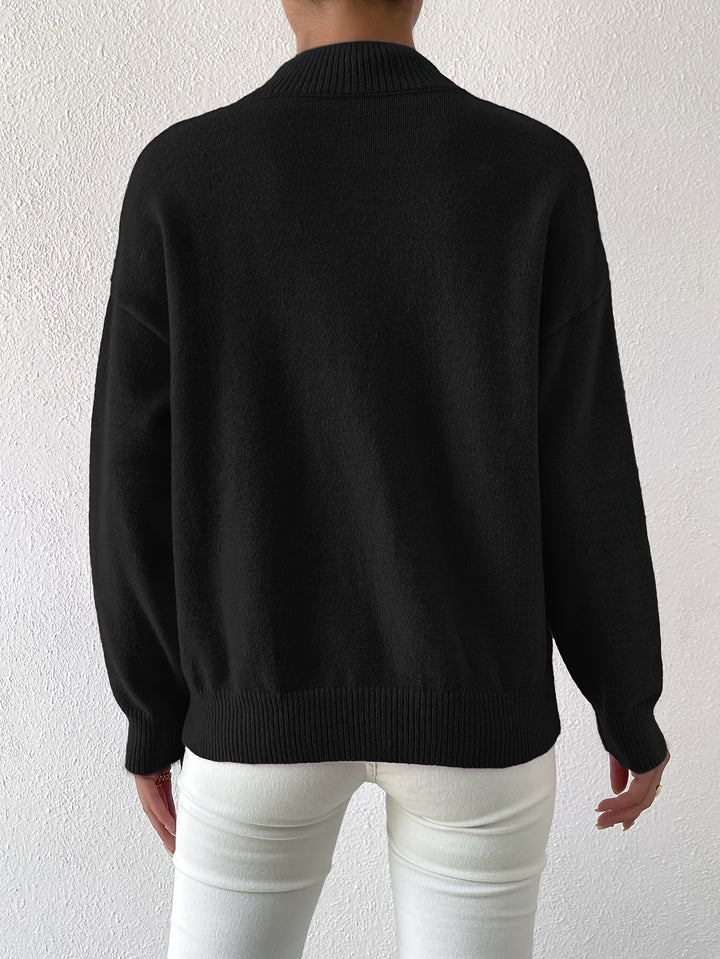 Elegancki imitacja szyja sweter