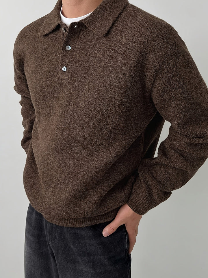 Elegancki polo kołnierz sweter