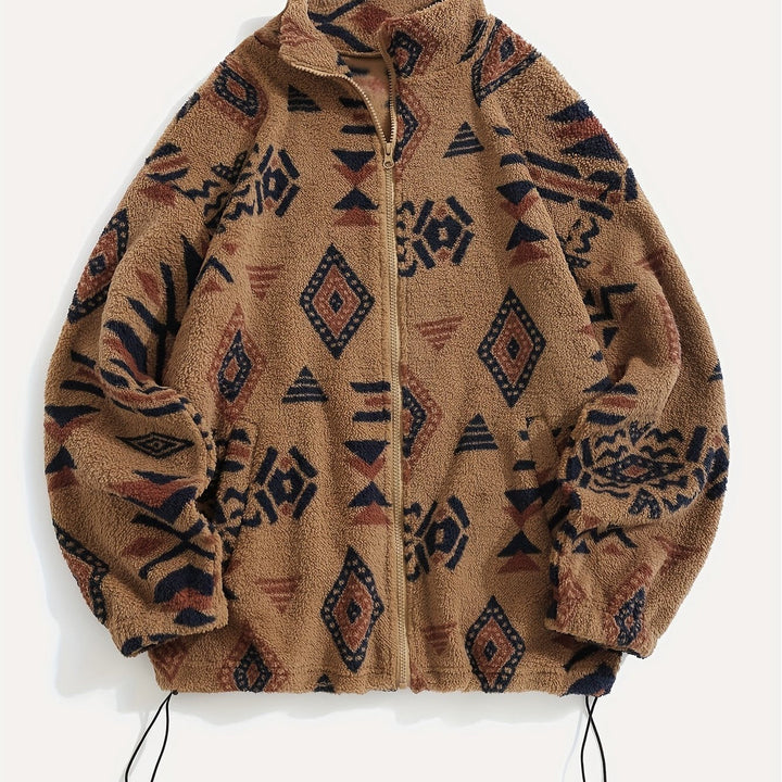 Wzorzysty Zip-Up kurtka