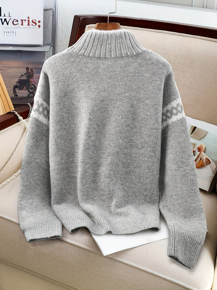 Contrast-Trim półgolf sweter
