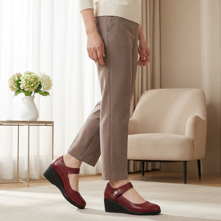 Elegancki średni-obcas komfort buty