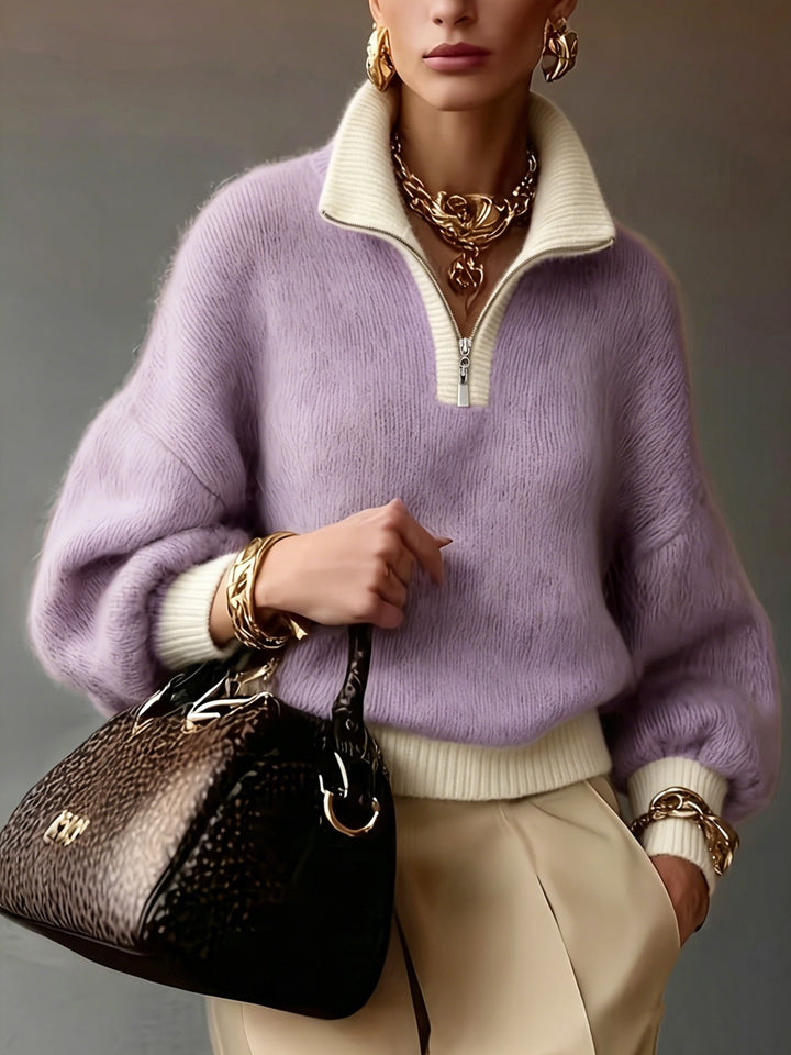 Swobodny zamek 1/2 sweter