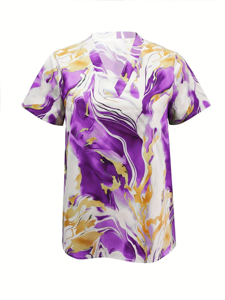 Artful Swirl-Print bluzka