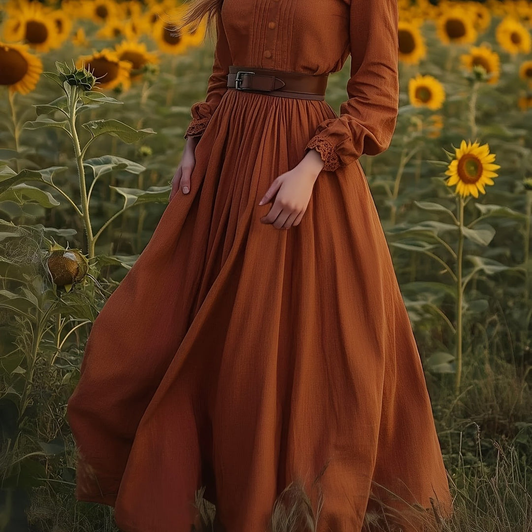 Vintage plisowany sukienka maxi