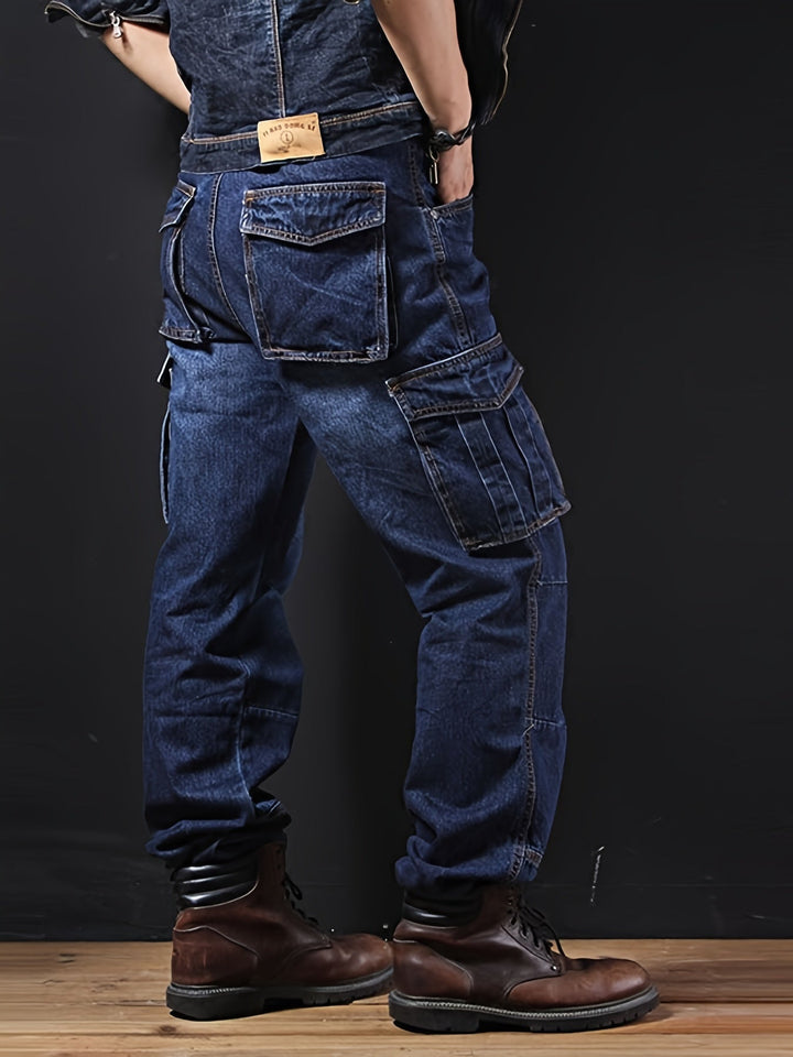 Solidny Multi-Pocket spodnie cargo