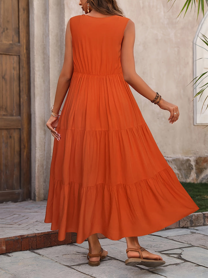 Zwiewny Tiered sukienka maxi