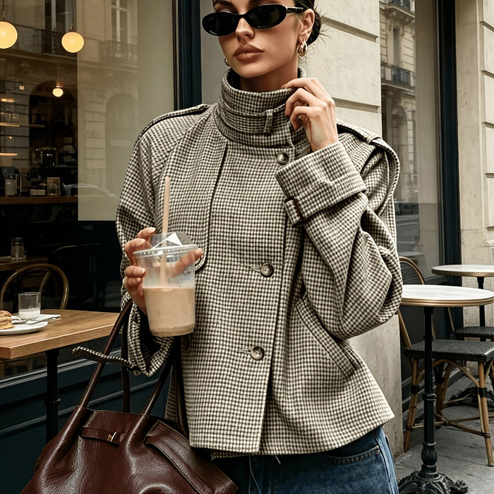 Stójka Houndstooth kurtka