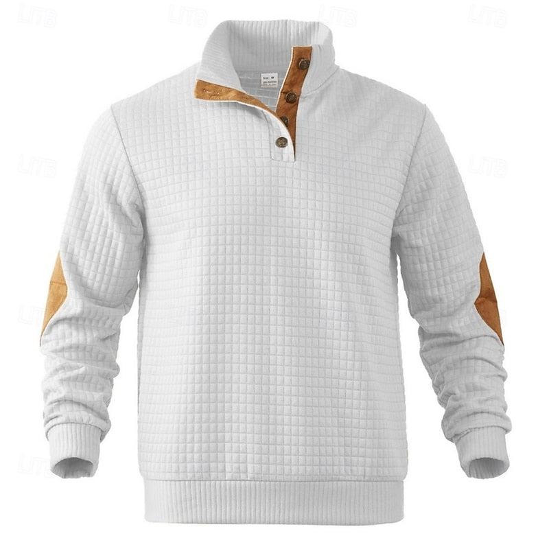 Fakturowany Standing-Collar sweter